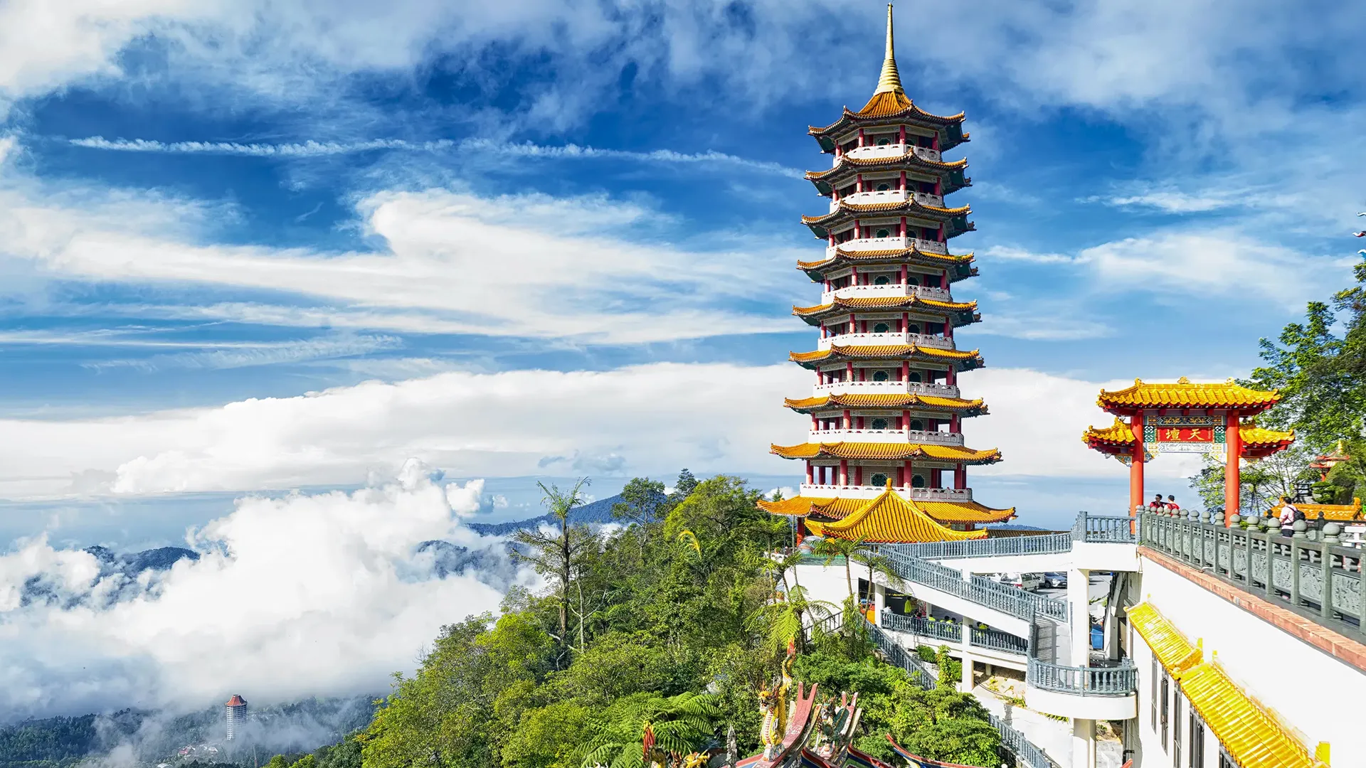 Panoramic view of Genting Highlands with its famous mountain resort and entertainment complex